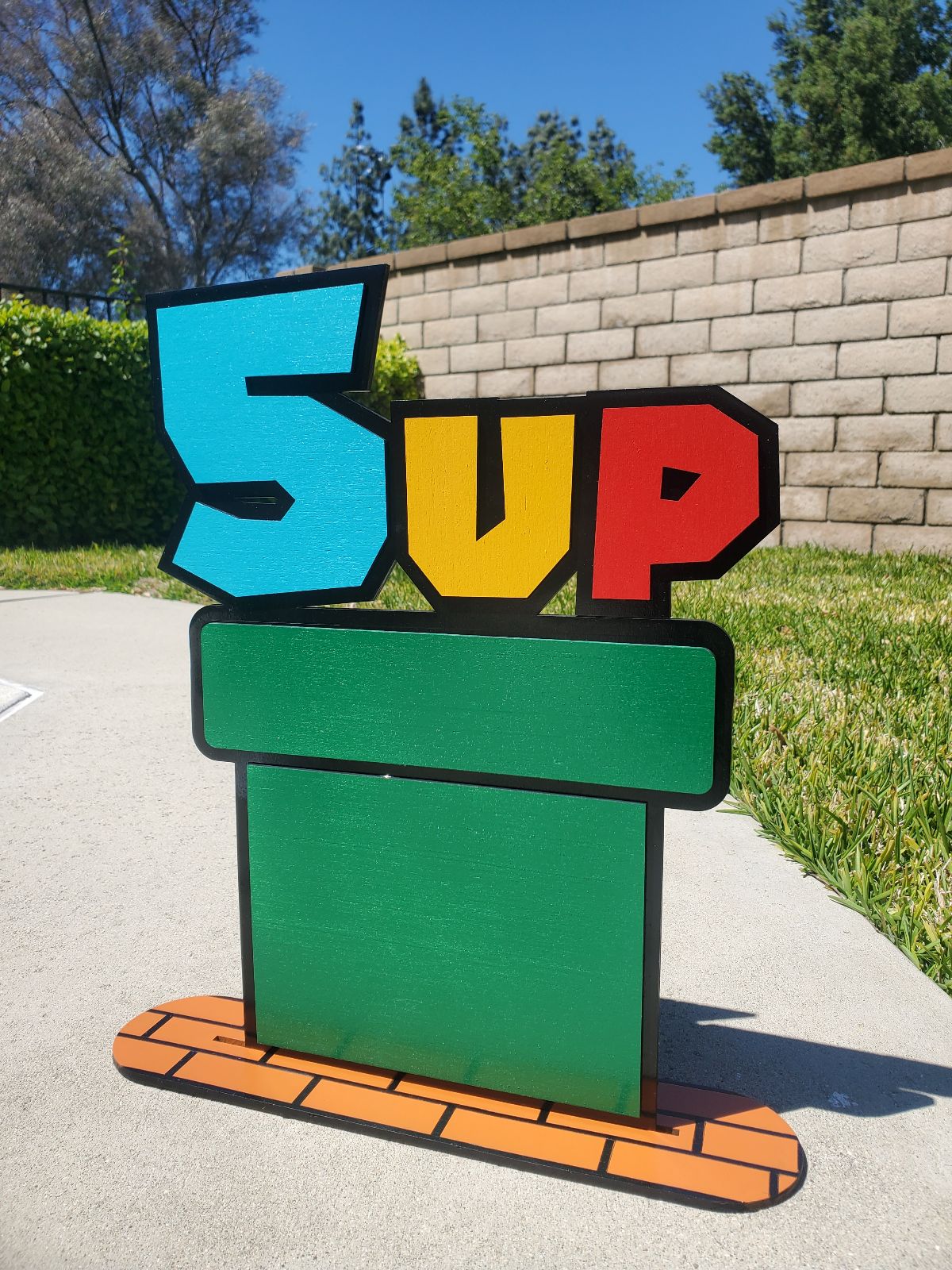 Personalized level up Mario-inspired birthday sign, 1up, 2up, Kids birthday decoration