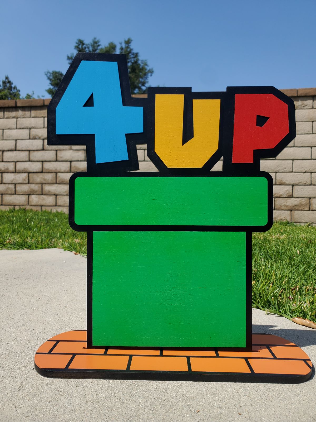 Personalized level up Mario-inspired birthday sign, 1up, 2up, Kids birthday decoration