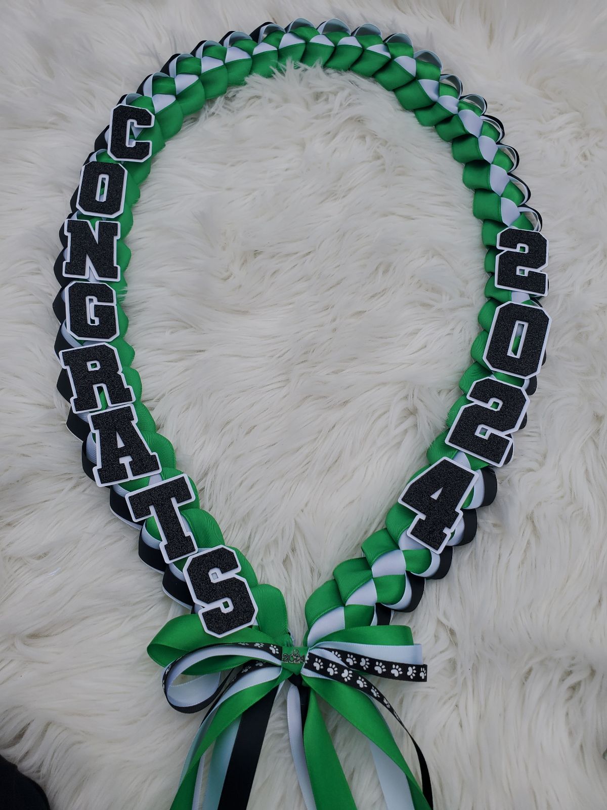 Custom Graduation Lei, Promotion Gift Lei, Senior Night Gift Lei, Braided Satin Ribbon Lei for Graduation, Personalized Graduate Lei, 2025 Senior