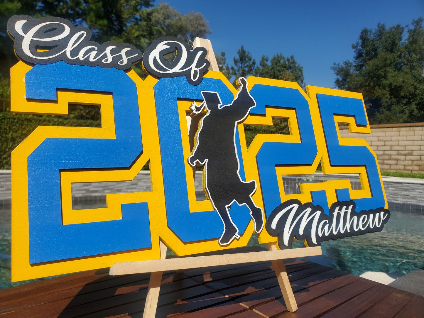 Class of 2025 Personalized Graduation Sign With Grad Silhouette