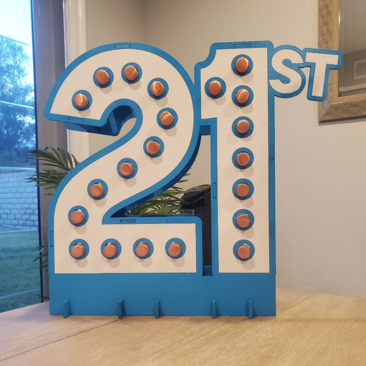21st Birthday Mini Bottle Holder the Perfect gift for him or her.