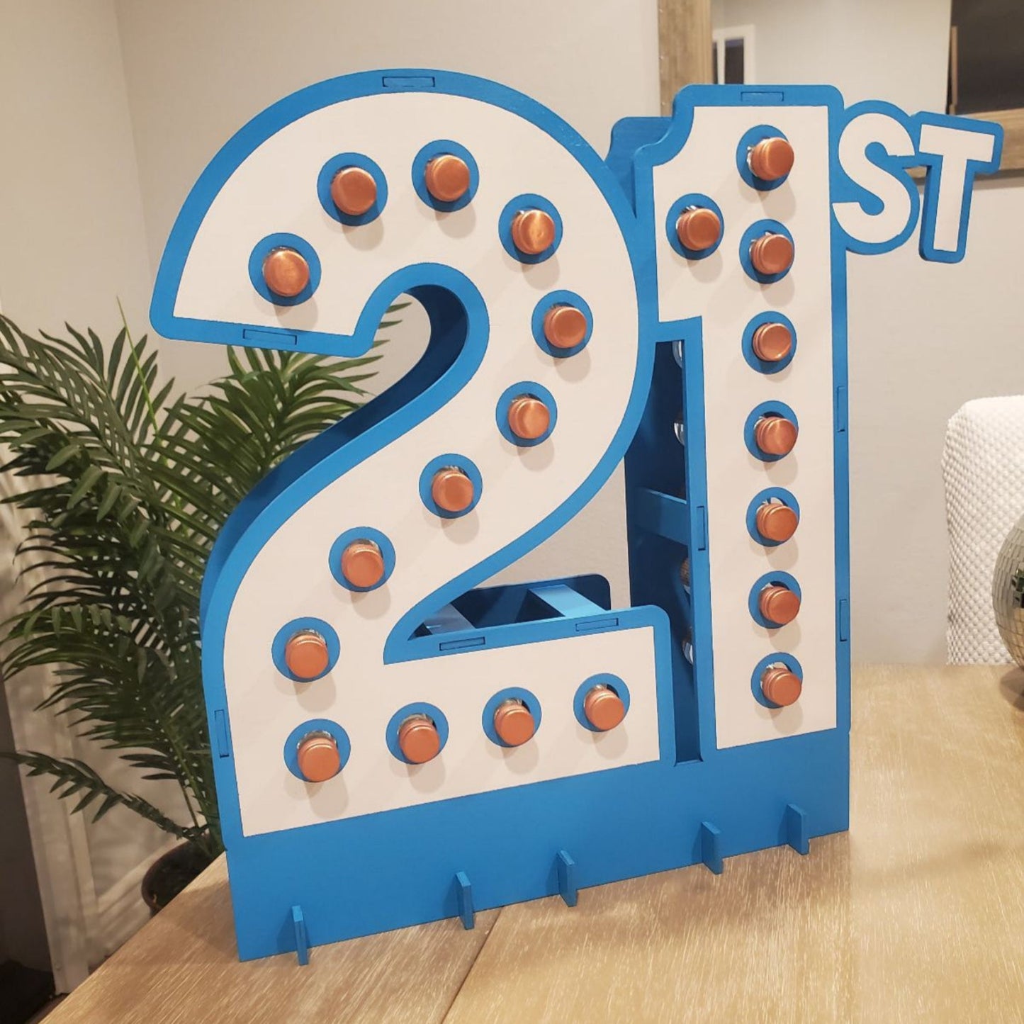21st Birthday Mini Bottle Holder the Perfect gift for him or her.