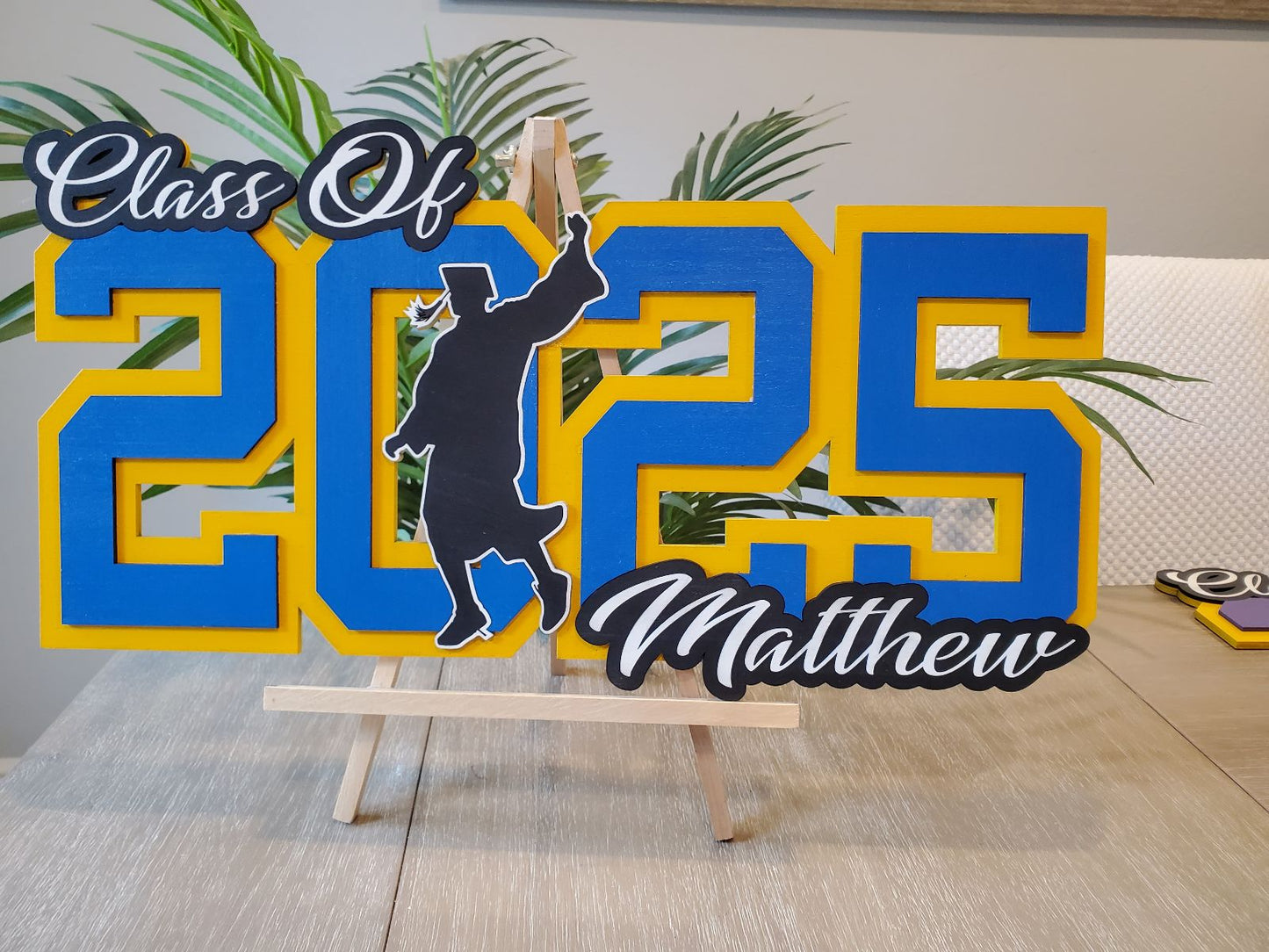 Class of 2025 Personalized Graduation Sign With Grad Silhouette