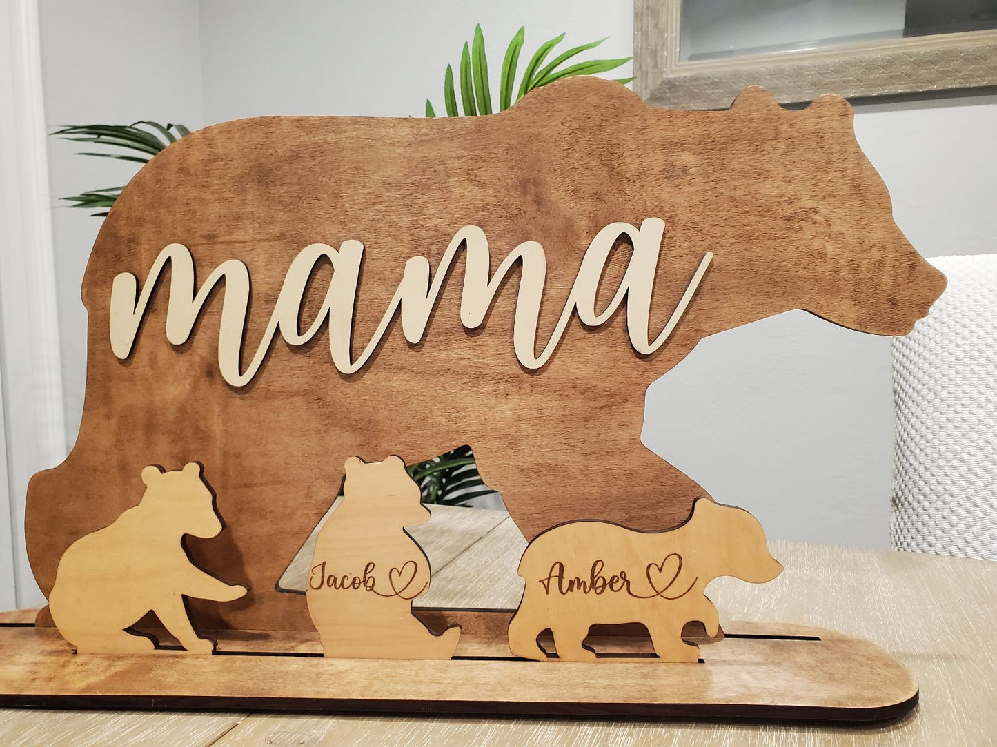 Mama Bear Mother's Day Personalized Gift, Mom Family Gift, Mama Bear And Her Cubs Gifts.