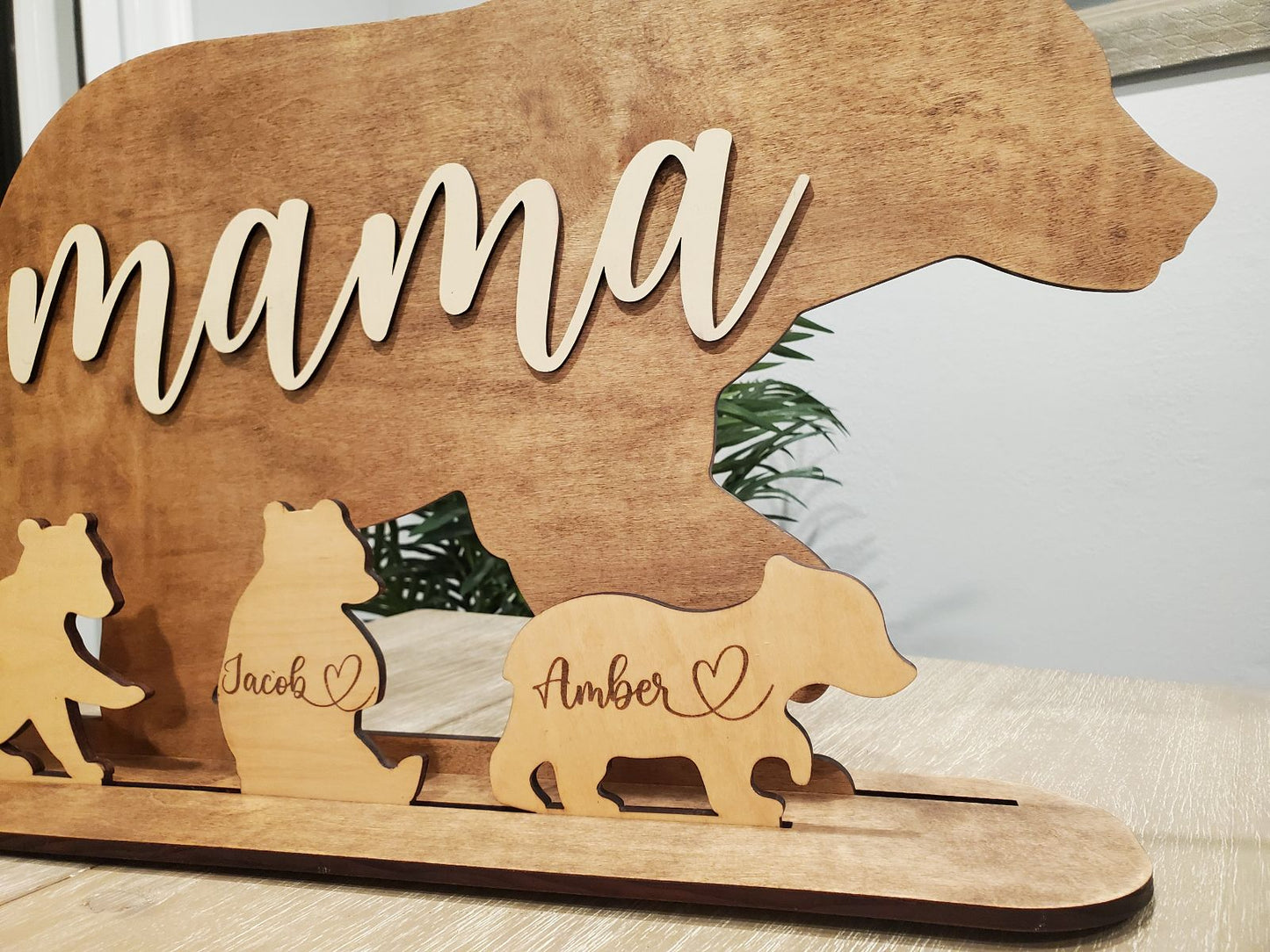 Mama Bear Mother's Day Personalized Gift, Mom Family Gift, Mama Bear And Her Cubs Gifts.