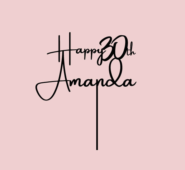 Personalized Birthday Cake Topper, Custom Acrylic Toppers, Personalized Cake Decoration, Anniversary Dessert Charm