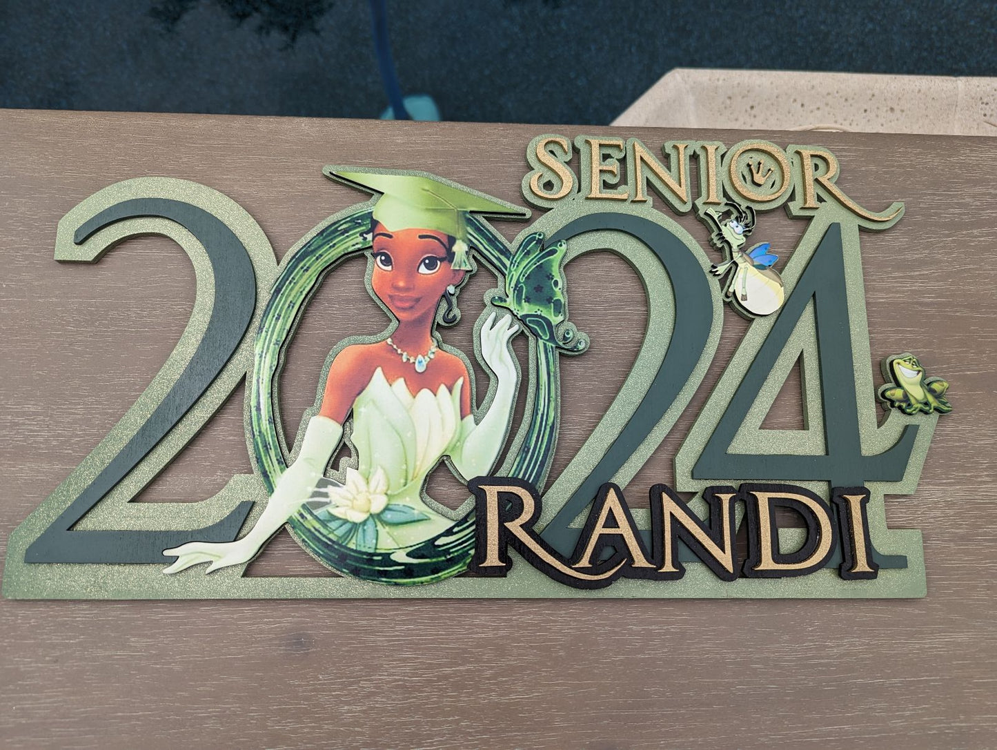 Tiana Graduation wooden sign, Personalized princess Tiana class of 2025 Graduation sing