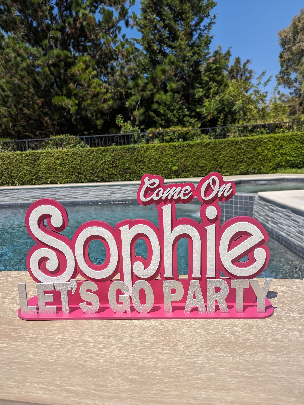 Personalized Pink Doll inspired sign