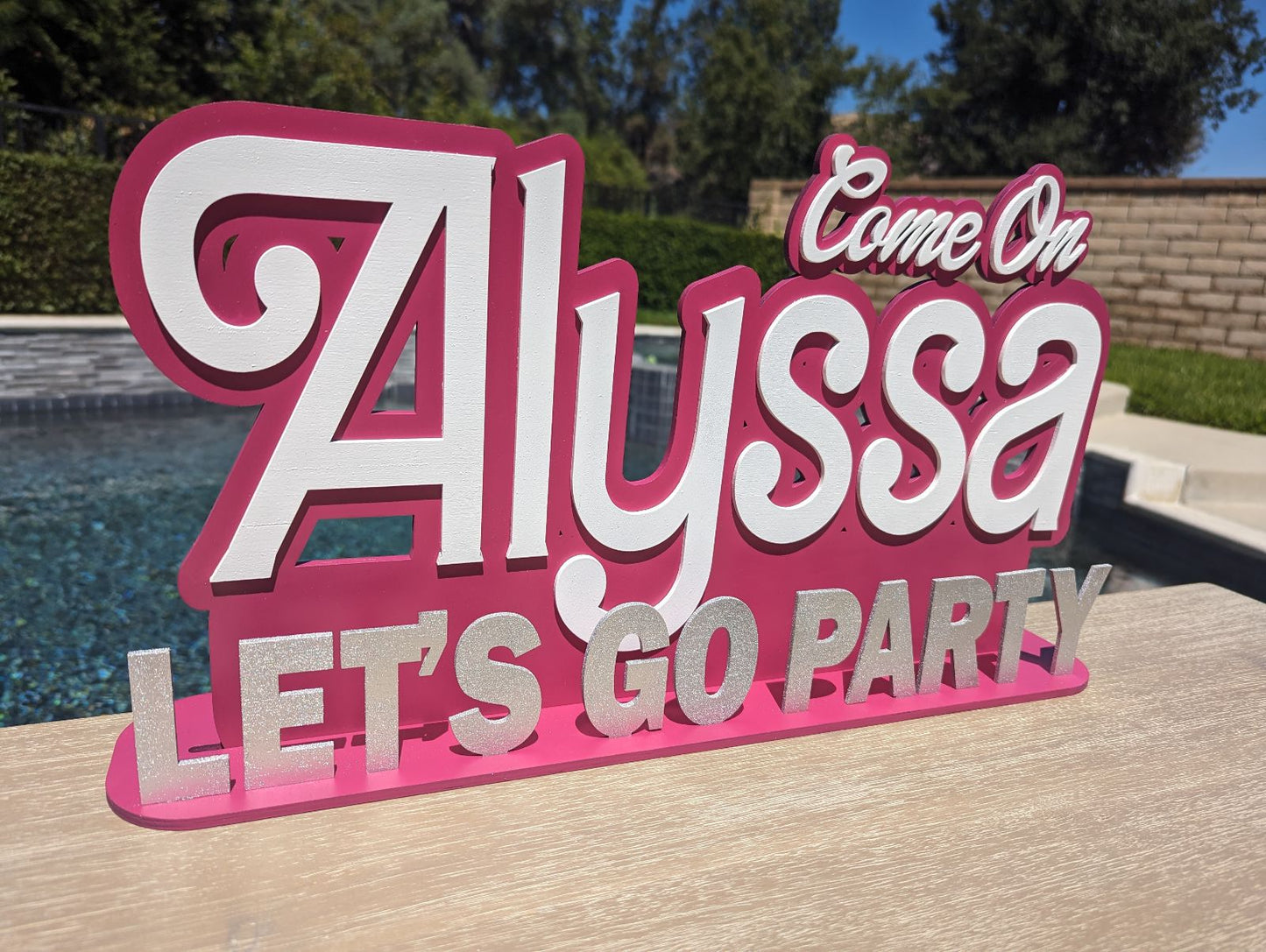 Personalized Pink Doll inspired sign