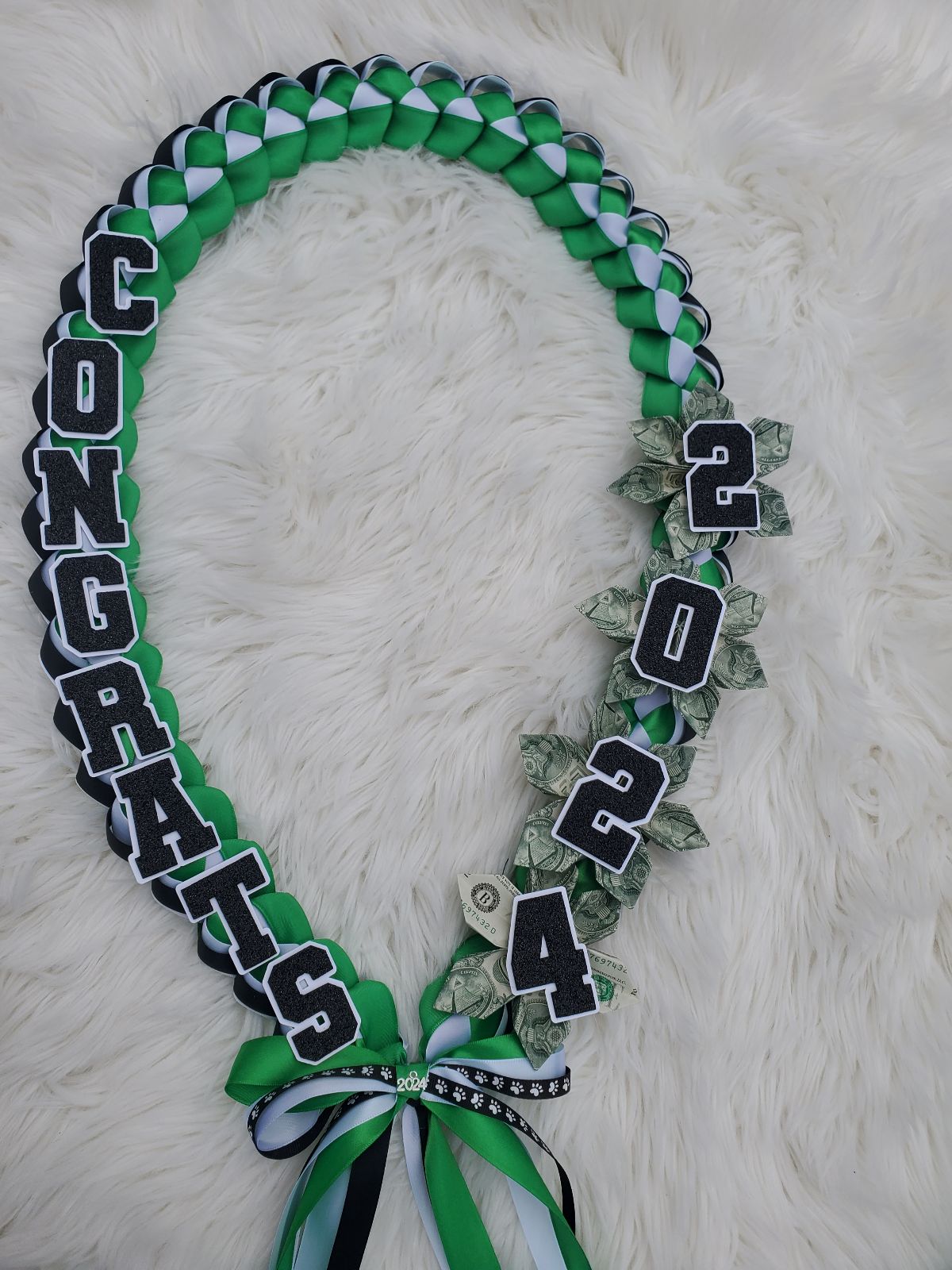 Custom Graduation Lei,  Promotion Gift Lei,  Senior Night Gift Lei,  Braided Satin Ribbon Lei for Graduation,  Personalized Graduate Lei, 2025 Senior
