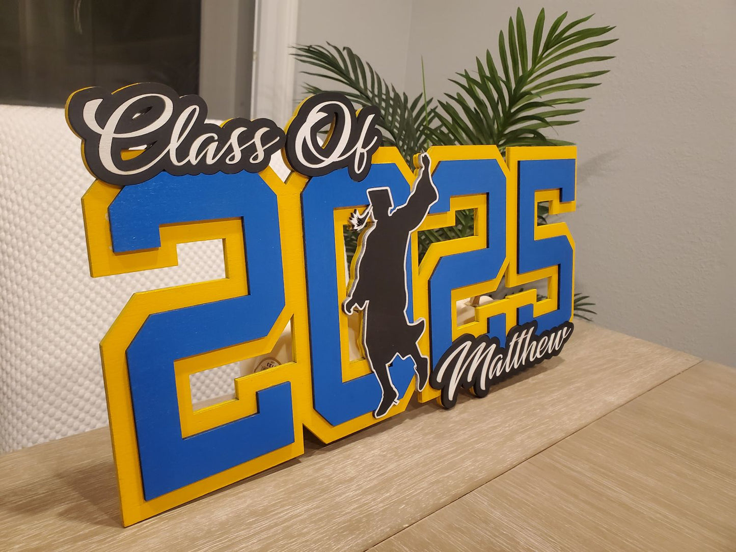 Class of 2025 Personalized Graduation Sign With Grad Silhouette