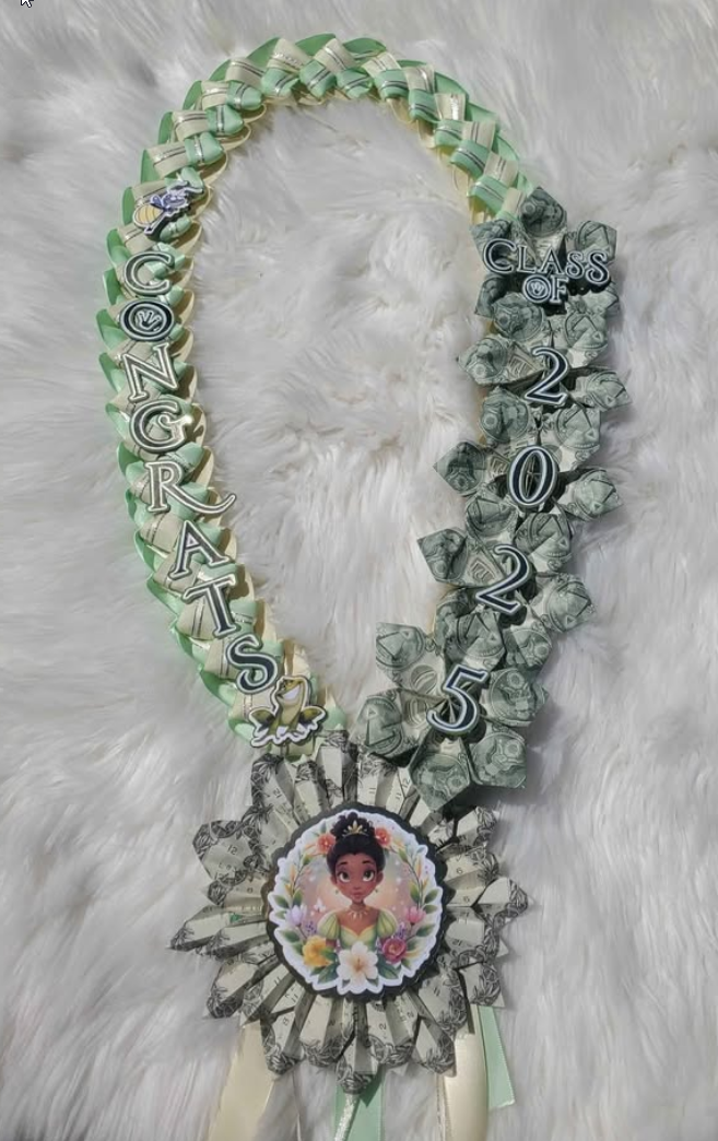 Custom Graduation leis Princess tiana