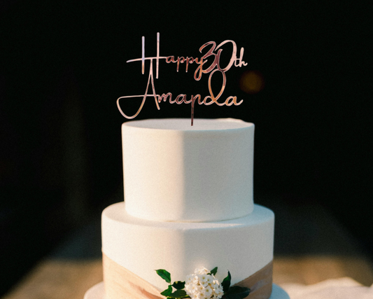 Personalized Birthday Cake Topper,  Custom Acrylic Toppers, Personalized Cake Decoration, Anniversary Dessert Charm
